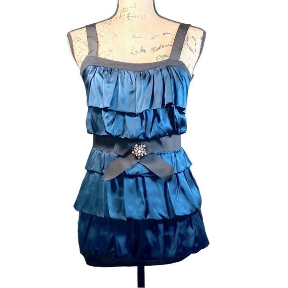 Vintage Lanvin Silk Ruffle Tunic Mini Dress - Picture 2 of 7